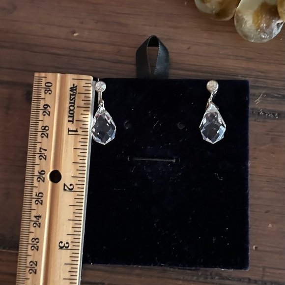 Art Deco Leaded Glass Crystal Teardrop Earrings - Picture 5 of 8